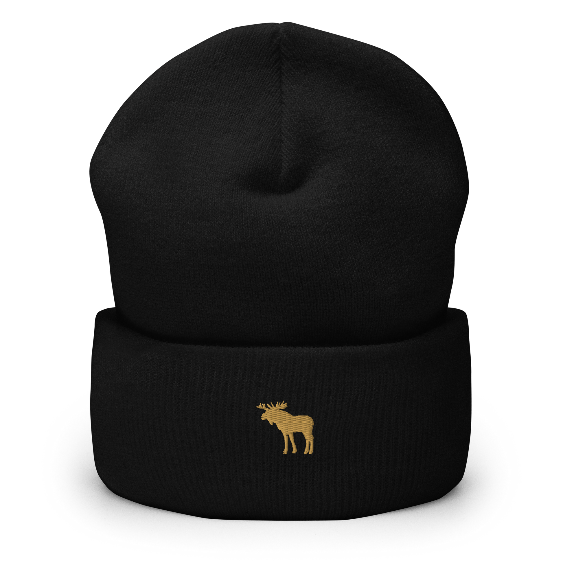 帽子 moose's Black beanie Moose Beanie, Embroidered Unisex Beanie Hat, Womens, Mens