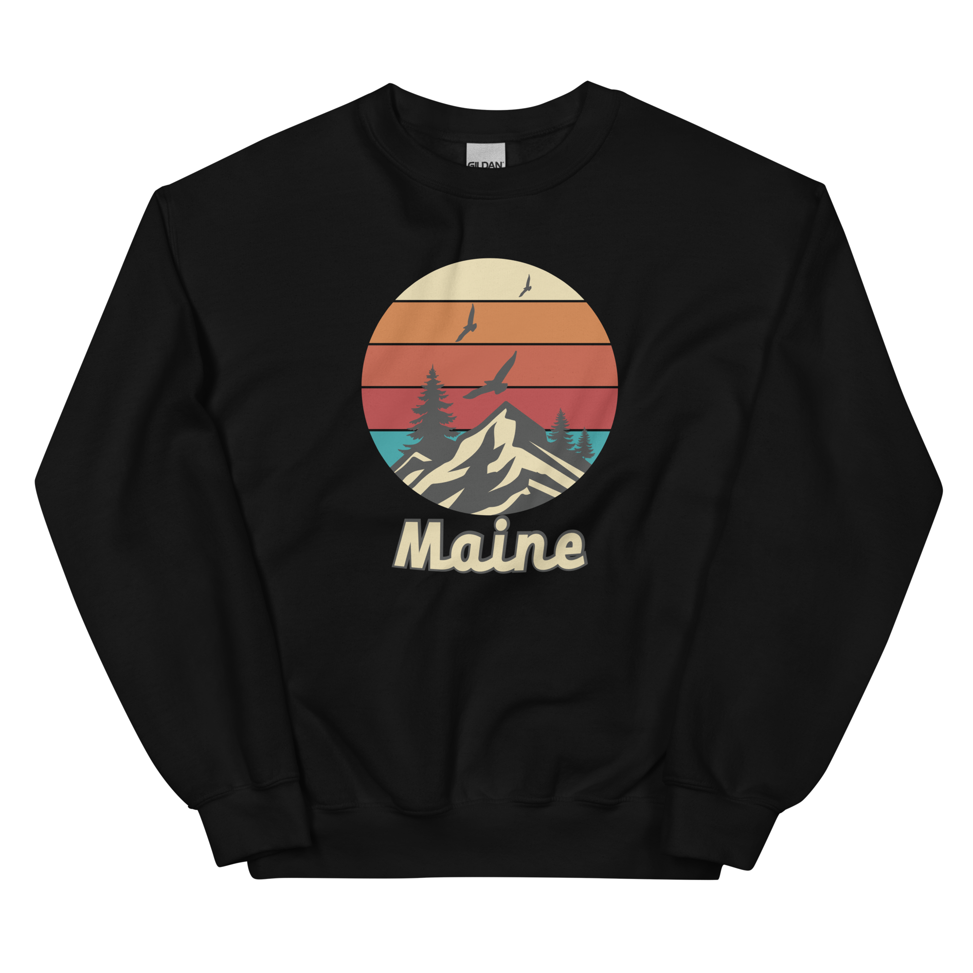 Gift Shop Maine | Maine Retro Sun | Unisex Sweatshirt