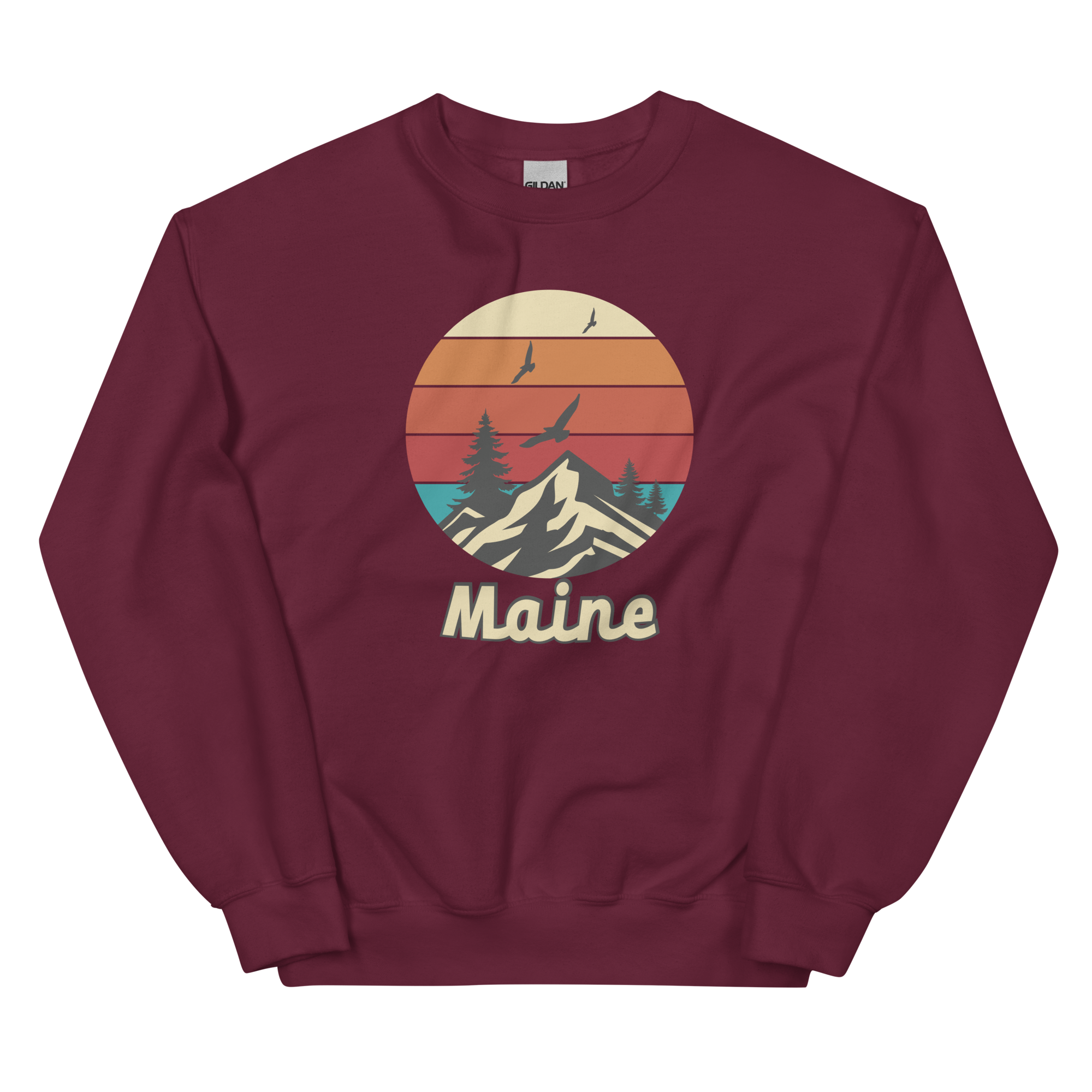 Gift Shop Maine | Maine Retro Sun | Unisex Sweatshirt