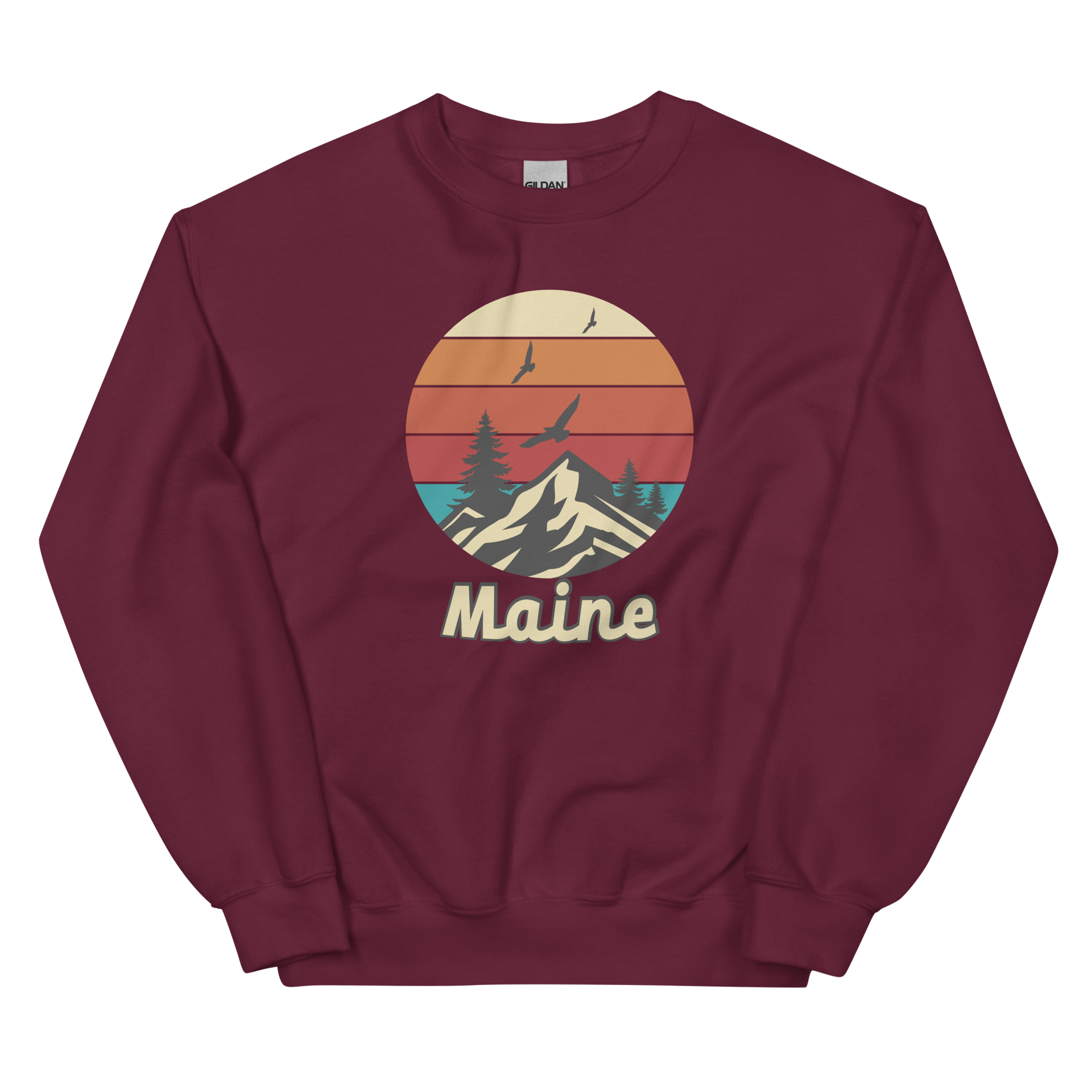 Gift Shop Maine | Maine Retro Sun | Unisex Sweatshirt
